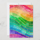 Rainbow Alcohol Ink Gold Glitter Wedding Kaart (Achterkant)