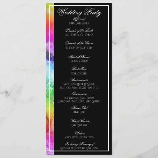 Rainbow Alcohol Ink Waterverf Programma Programmakaart (Achterkant)