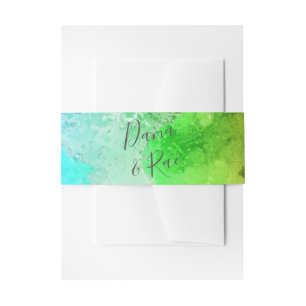 Rainbow Alcohol Ink Waterverf Wedding Uitnodigingen Wikkel