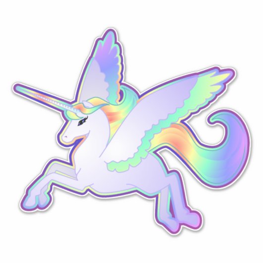 Rainbow Alicorn Vinyl Sticker (Voorkant)
