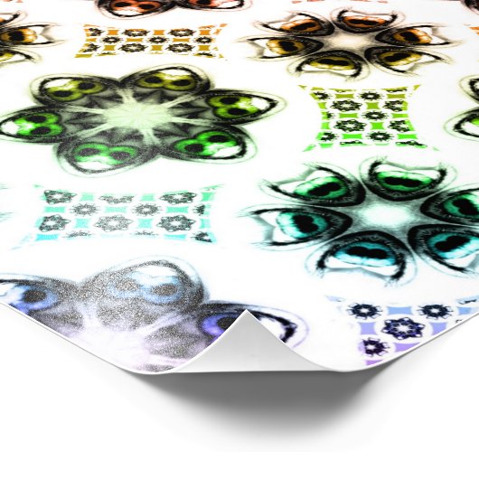 Rainbow Alien Eye Fractal Art Patroon Foto Afdruk (Hoek)