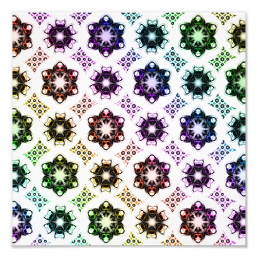 Rainbow Alien Eye Fractal Art Patroon Foto Afdruk (Voorkant)