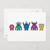 Rainbow Alien Monsters Briefkaart (Voorkant / Achterkant)