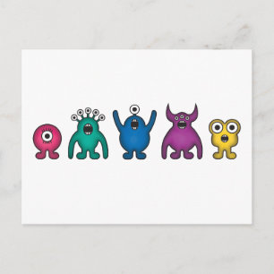 Rainbow Alien Monsters Briefkaart