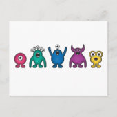 Rainbow Alien Monsters Briefkaart (Voorkant)