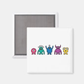 Rainbow Alien Monsters Magneet (Voorkant / Achterkant)