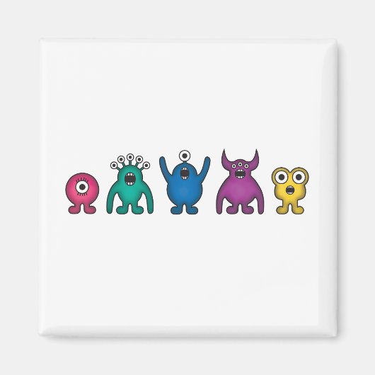 Rainbow Alien Monsters Magneet (Voorkant)