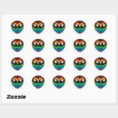 Rainbow Alien Ronde Sticker (Vel)