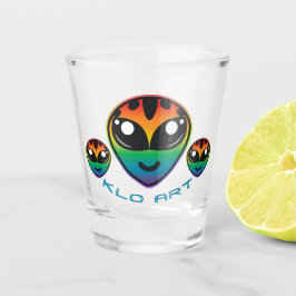Rainbow Alien Shot Glass Glas