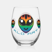 Rainbow Alien Stemless wijnglas Wijnglas Zonder Voet (Achterkant)