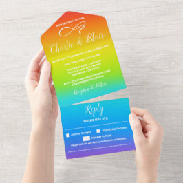 Rainbow All in One Wedding Invitting Uitnodiging