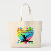  RAINBOW ALLE DINGEN ZIJN MOGELIJK BALLERINA GROTE TOTE BAG (Voorkant)