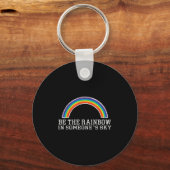 Rainbow Ally Pride Good Vibe Mental Health Motivat Sleutelhanger (Voorkant)
