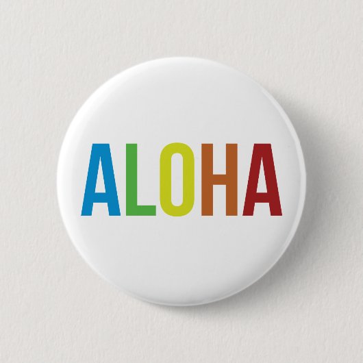 Rainbow Aloha Ronde Button 5,7 Cm (Voorkant)
