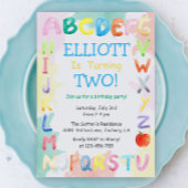 Rainbow Alphabet Birthday Uitnodiging