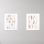 Rainbow Alphabet en Nummers Educatief klaslokaal Muurkunst Sets (Voorkant)