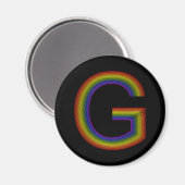 Rainbow Alphabet G magneet (Voorkant / Achterkant)