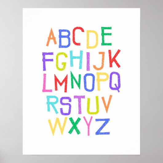 Rainbow Alphabet Kinder kinderkamer Speelkamer Pos Poster (Voorkant)