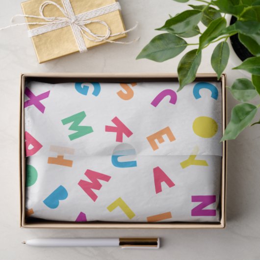 Rainbow Alphabet Scramble Tissue Paper Tissuepapier (Geschenk)