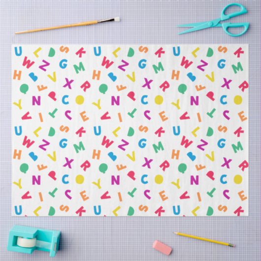 Rainbow Alphabet Scramble Tissue Paper Tissuepapier (Craft)