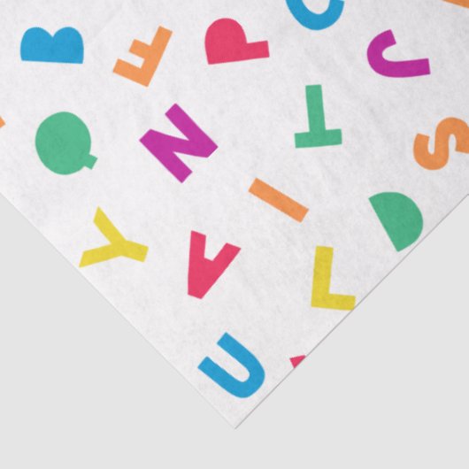 Rainbow Alphabet Scramble Tissue Paper Tissuepapier (Detail)