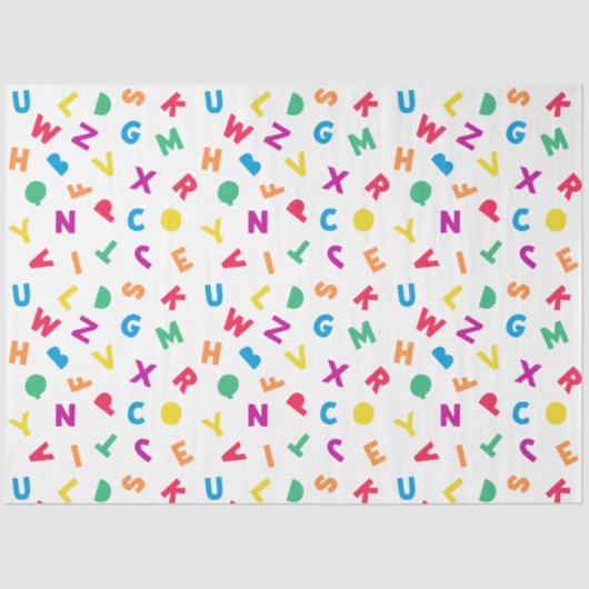 Rainbow Alphabet Scramble Tissue Paper Tissuepapier (Voorkant)