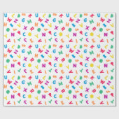 Rainbow Alphabet Scramble Wrapping Paper Cadeaupapier (Vlak)