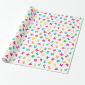 Rainbow Alphabet Scramble Wrapping Paper Cadeaupapier (Uitgerold)