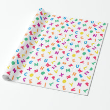 Rainbow Alphabet Scramble Wrapping Paper