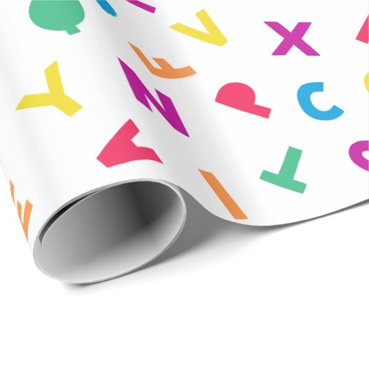 Rainbow Alphabet Scramble Wrapping Paper Cadeaupapier (Rol Hoek)
