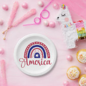 Rainbow America Papieren Bordje (Feest)