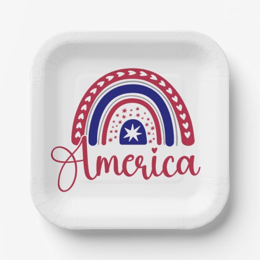 Rainbow America Papieren Bordje (Voorkant)