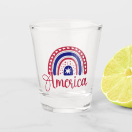 Rainbow America Shot Glas