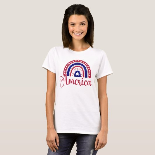 Rainbow America T-shirt (Voorkant volledig)