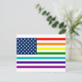 Rainbow American Flag Briefkaart (Staand voorkant)