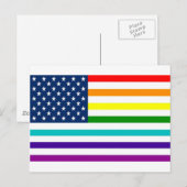 Rainbow American Flag Briefkaart (Voorkant / Achterkant)