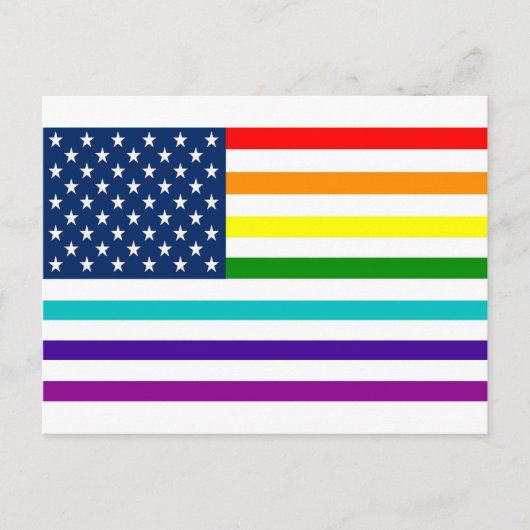 Rainbow American Flag Briefkaart (Voorkant)