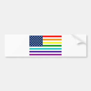 Rainbow American Flag Bumpersticker