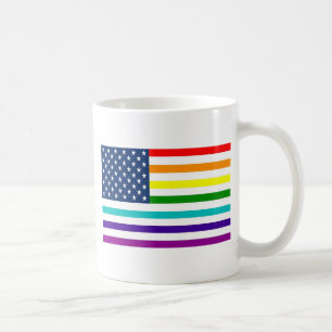 Rainbow American Flag Koffiemok