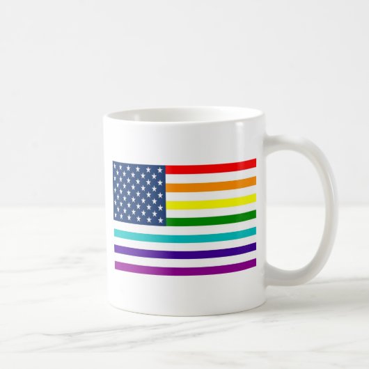 Rainbow American Flag Koffiemok (Rechts)