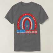 Rainbow American Flag Patriotic Happy 4 juli T-shirt (Design voorkant)