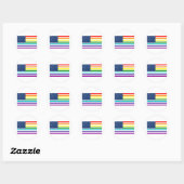 Rainbow American Flag Ronde Sticker (Vel)