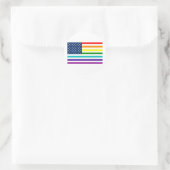 Rainbow American Flag Ronde Sticker (Tas)