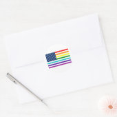 Rainbow American Flag Ronde Sticker (Envelop)
