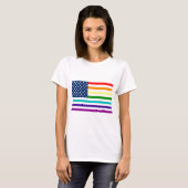 Rainbow American Flag T-shirt (Voorkant volledig)