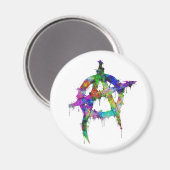 Rainbow Anarchy Symbool Magneet (Voorkant / Achterkant)