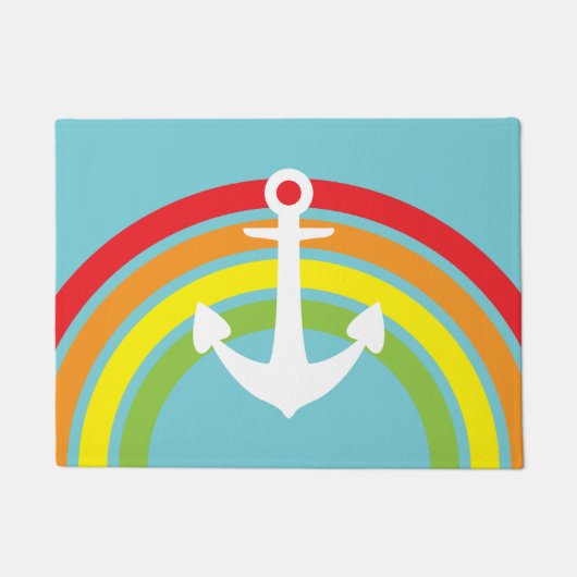 Rainbow Anchor Doormat Deurmat (Voorkant)