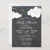Rainbow and Clouds Baby shower Invitation Kaart (Voorkant)