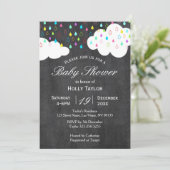 Rainbow and Clouds Baby shower Invitation Kaart (Staand voorkant)