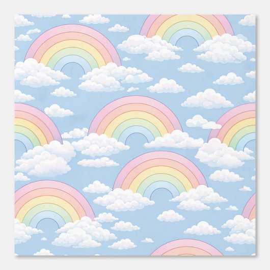 Rainbow and Clouds Nursery Behang (Voorkant)